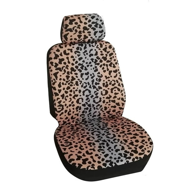 Pair New Animal Print Suede Velour Zebra Leopard Tiger Car Seat Cover For Toyota